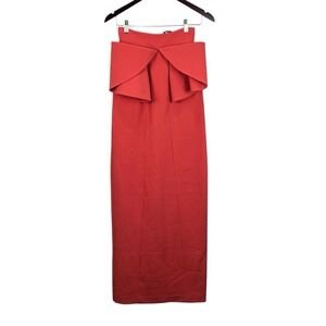 AQ AQ UK sz 8 US sz 4 Orange Pam MAXI SKIRT AQ/AQ Peplum Origami